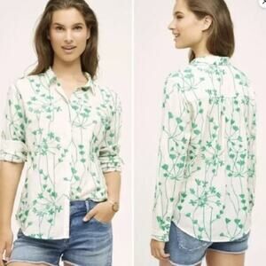 Anthropologie Holding Horses | Embroidered Vines Buttondown Size 6